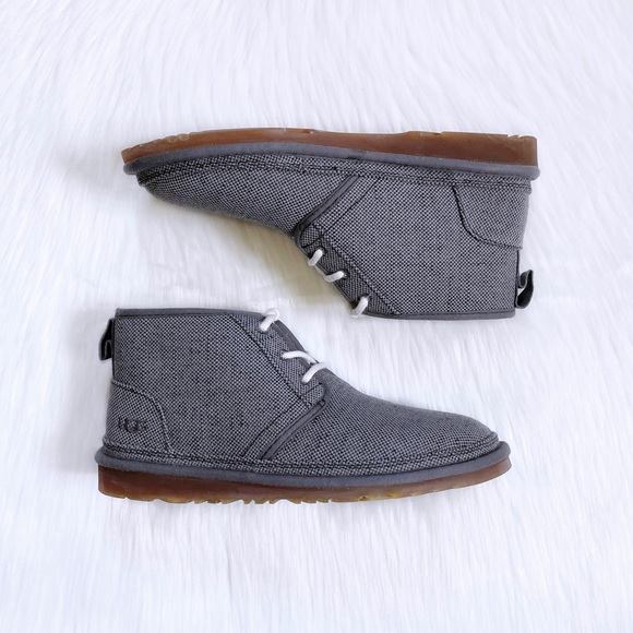 UGG Men’s Neumel Natural Hemp Canvas Chukka Boots In Grey - Picture 6 of 7